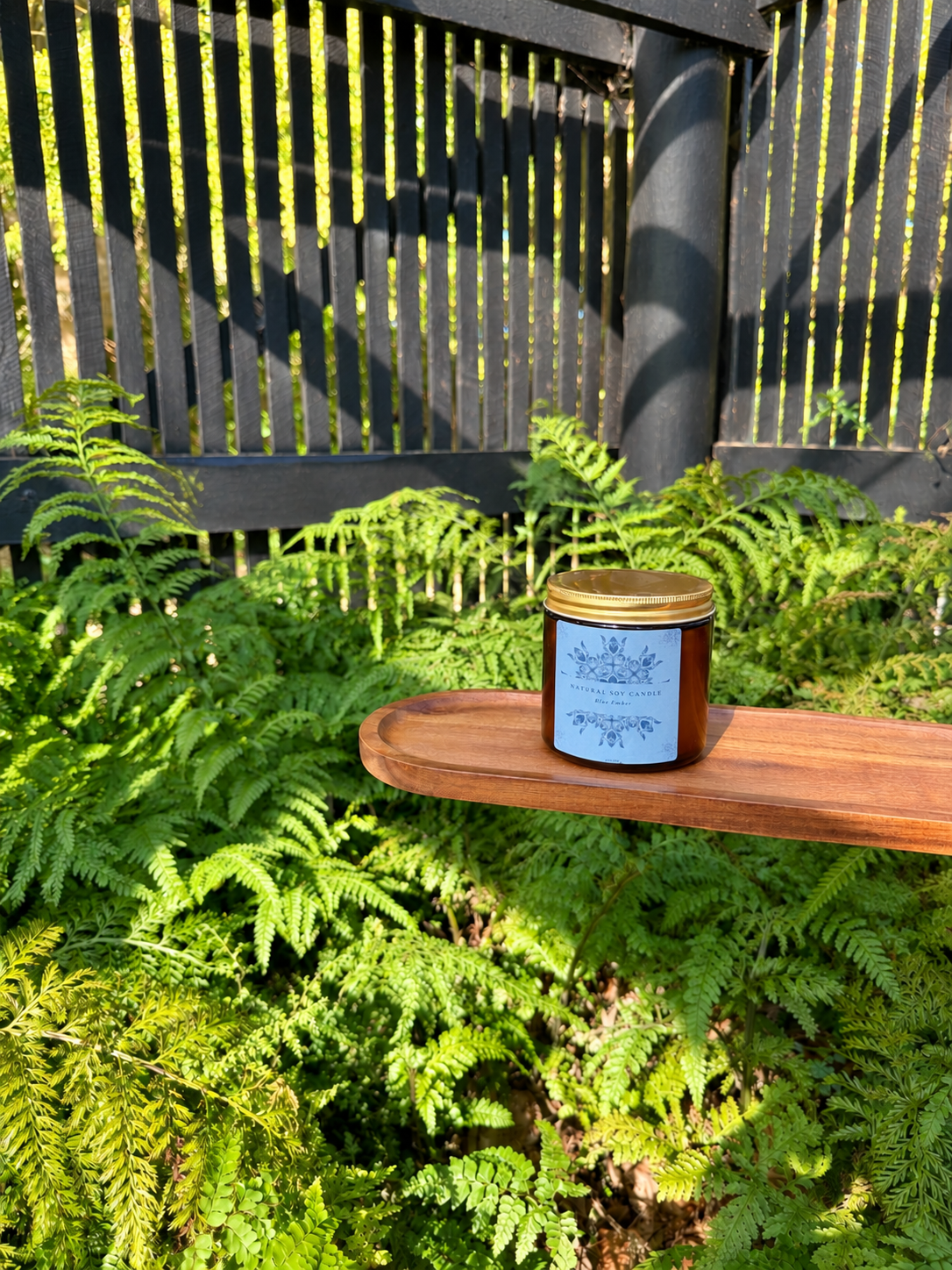 Blue Ember Beeswax Candle